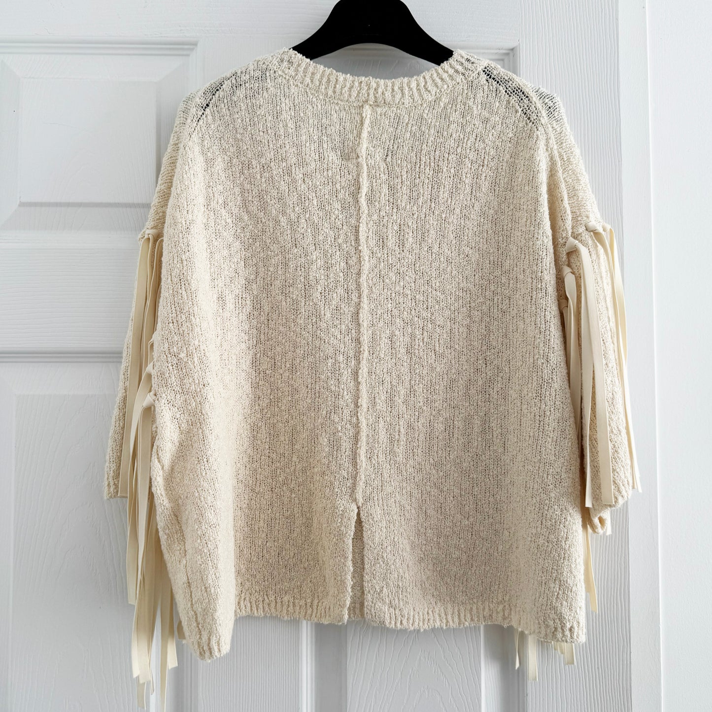 DAY Birger et Mikkelsen "Baptiste" Knit with Fringe in Ivory, size XS