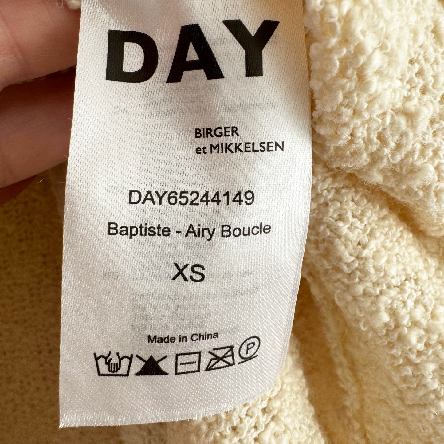 DAY Birger et Mikkelsen "Baptiste" Knit with Fringe in Ivory, size XS