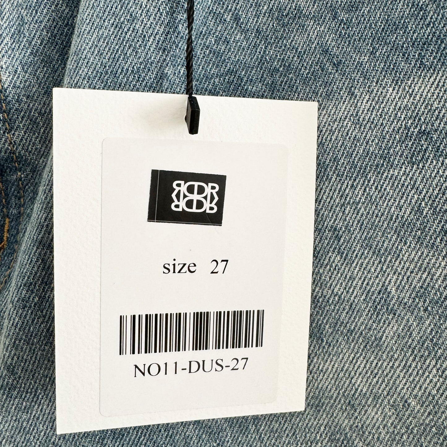 De Rococo "No. 11" Mid Rise Full Length Baggy Denim in Dusty Blue, size 27
