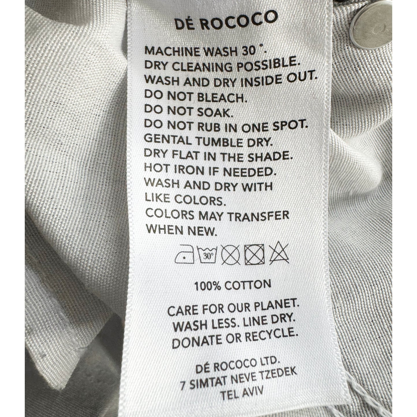 De Rococo "No.6" High Waisted Straight Full Length Denim in Smokey Grey, size 27