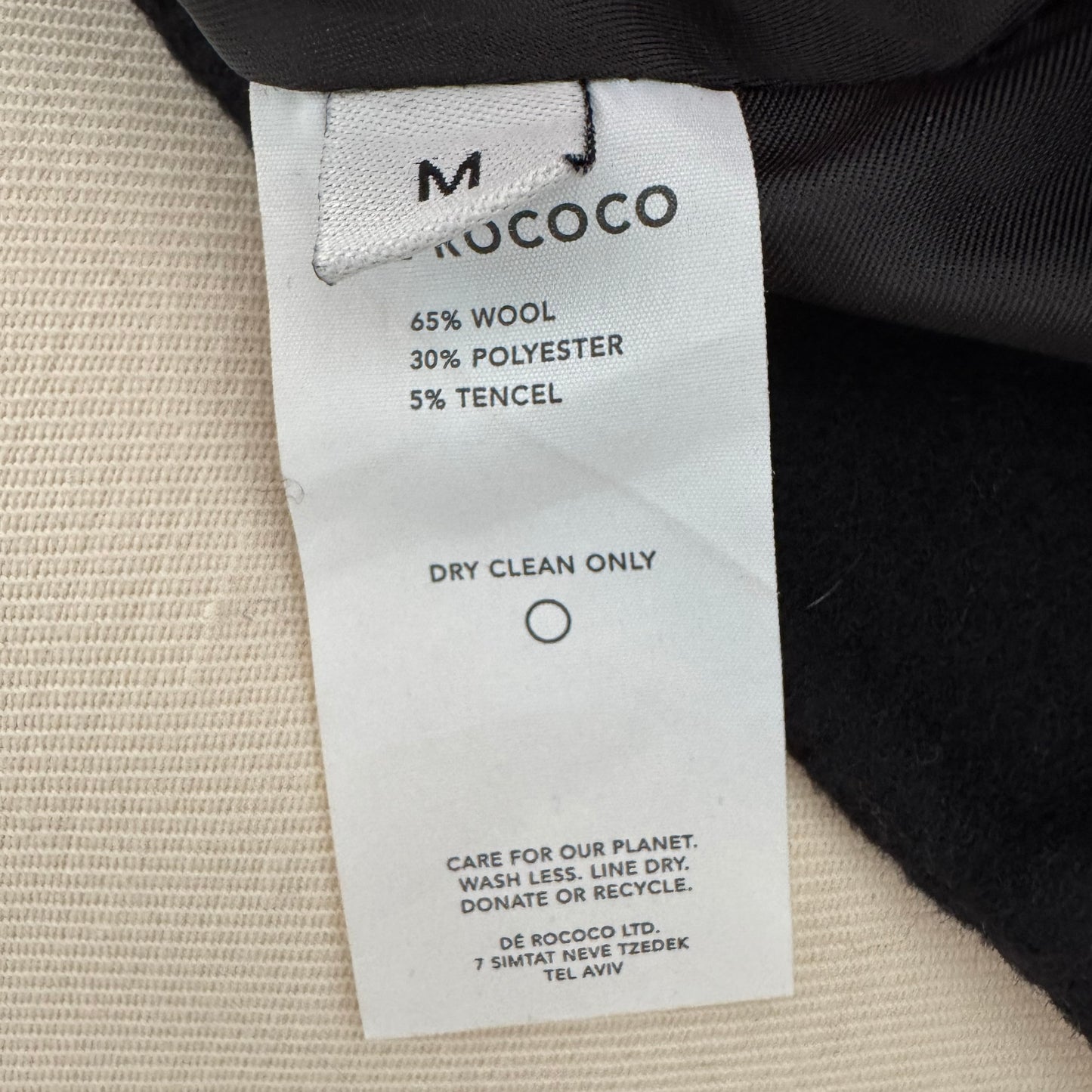 De Rococo Double Wool Mini Skirt in Black, size Medium (fits S/M)