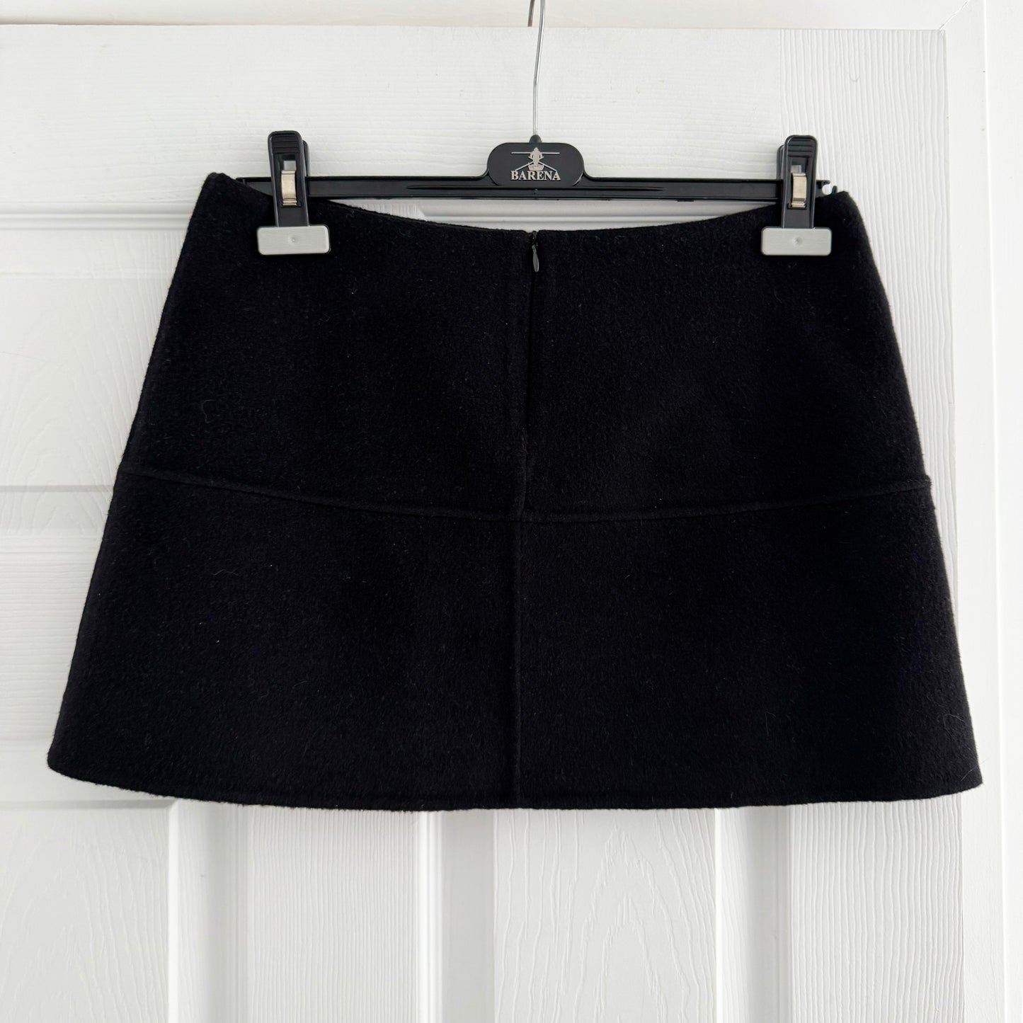 De Rococo Double Wool Mini Skirt in Black, size Medium (fits S/M)