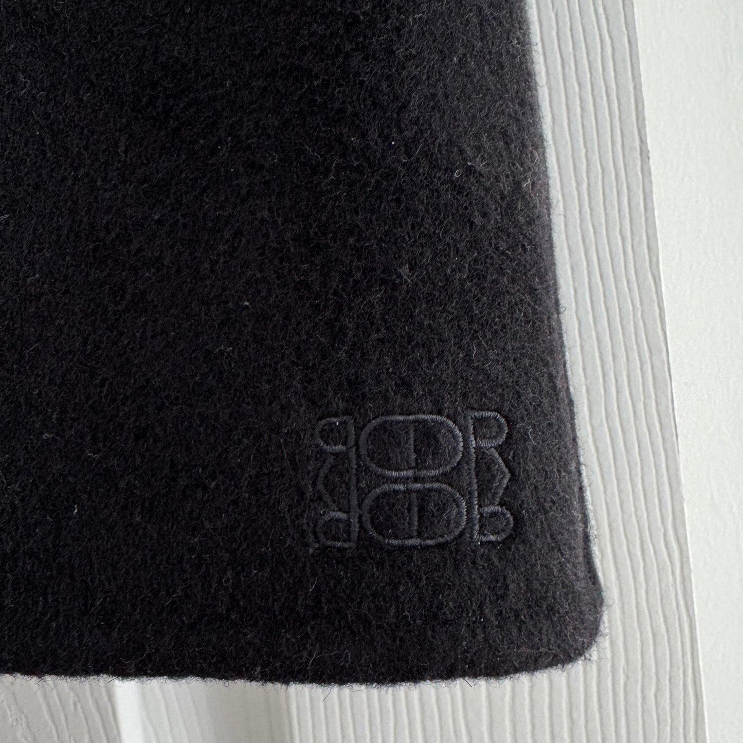 De Rococo Double Wool Mini Skirt in Black, size Medium (fits S/M)