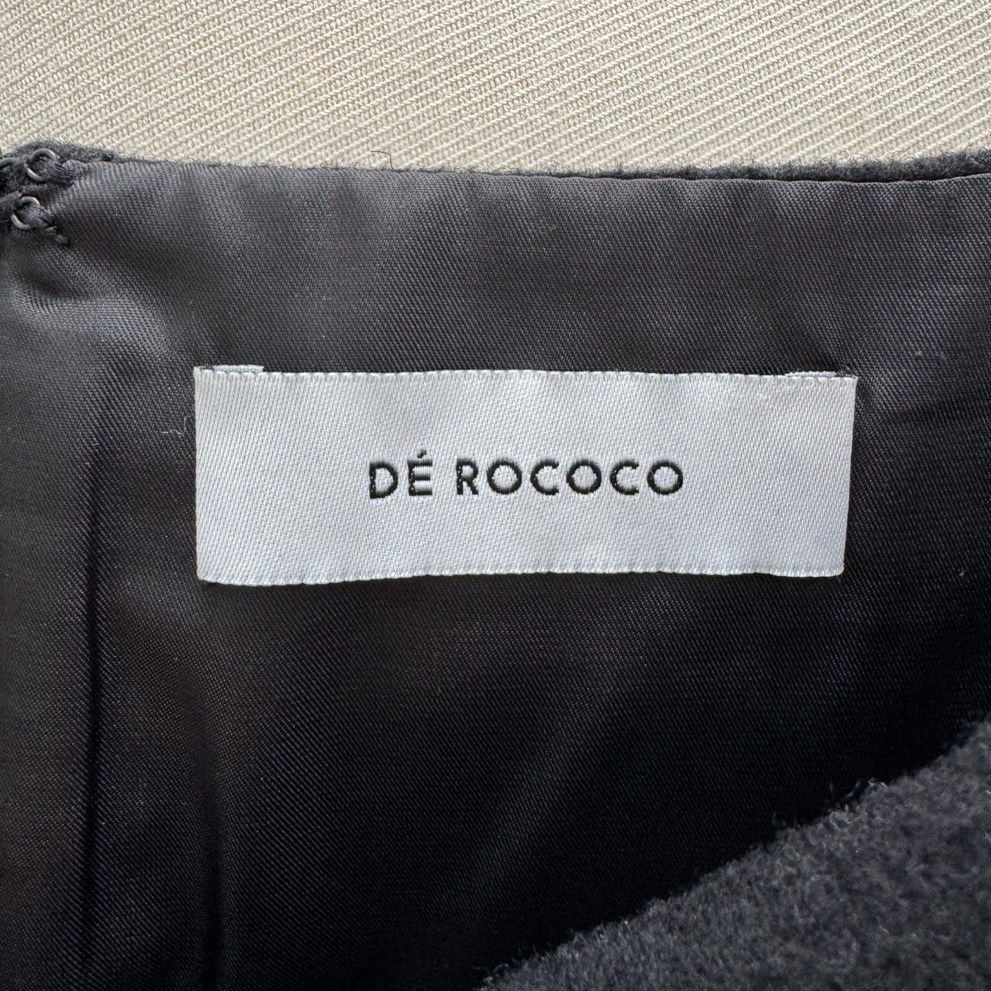 De Rococo Double Wool Mini Skirt in Black, size Medium (fits S/M)