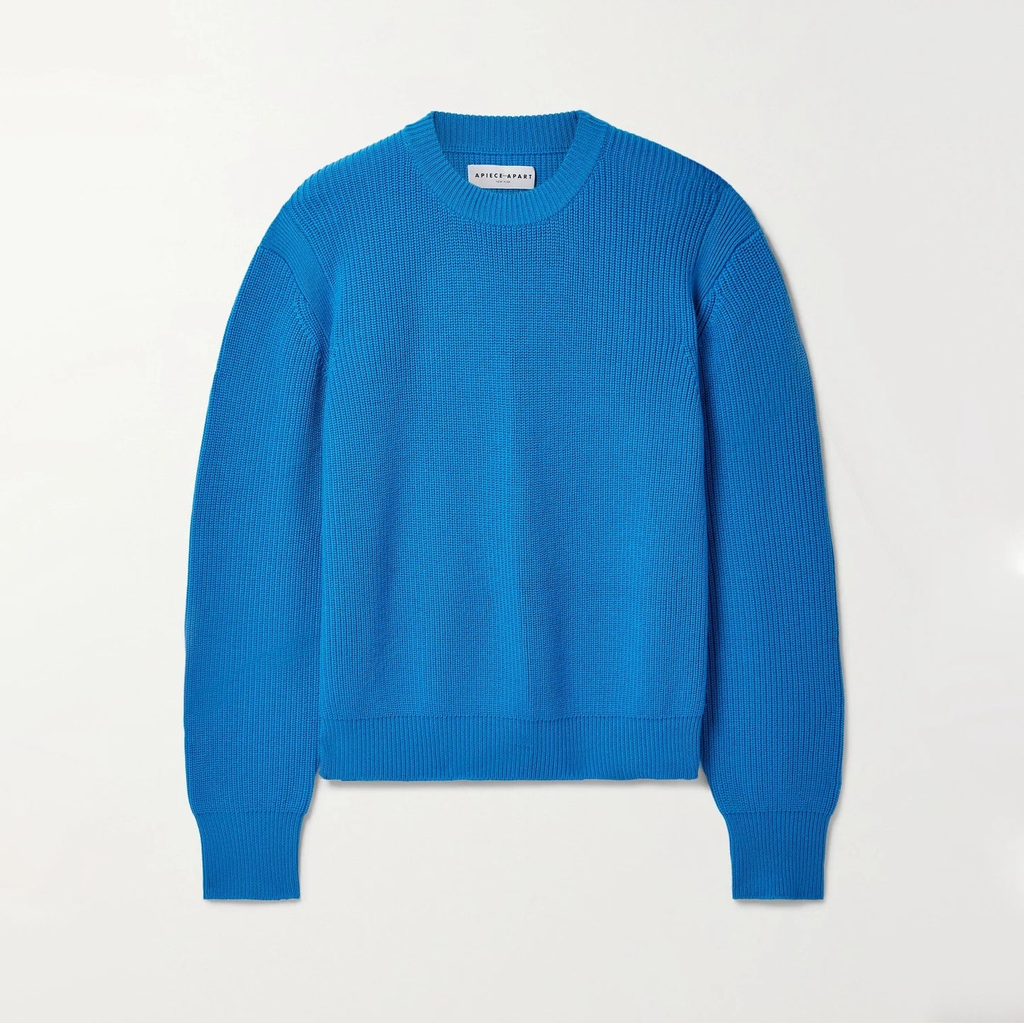 Apiece Apart "Everyday" Ribbed Wool Sweater in Blue, Size Small