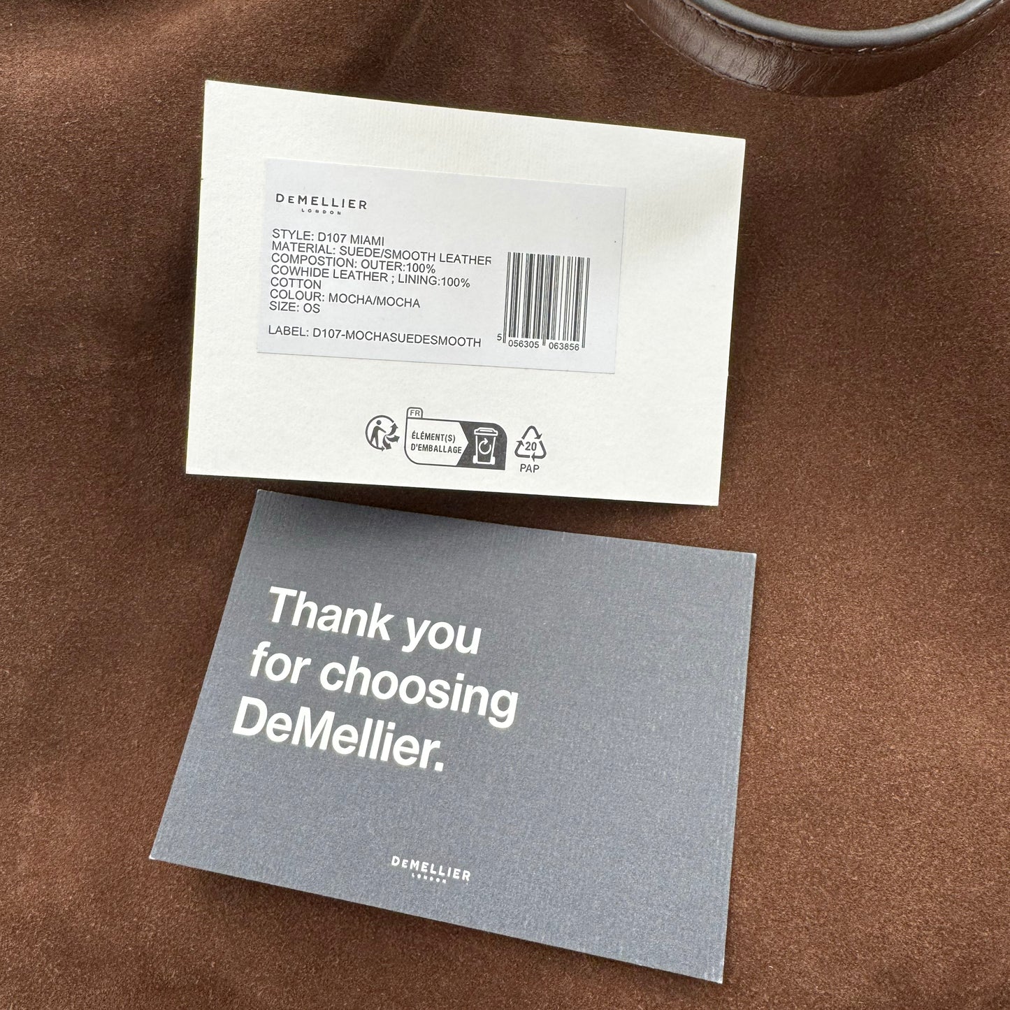 Demellier “Miami” Tote Bag in Brown Suede