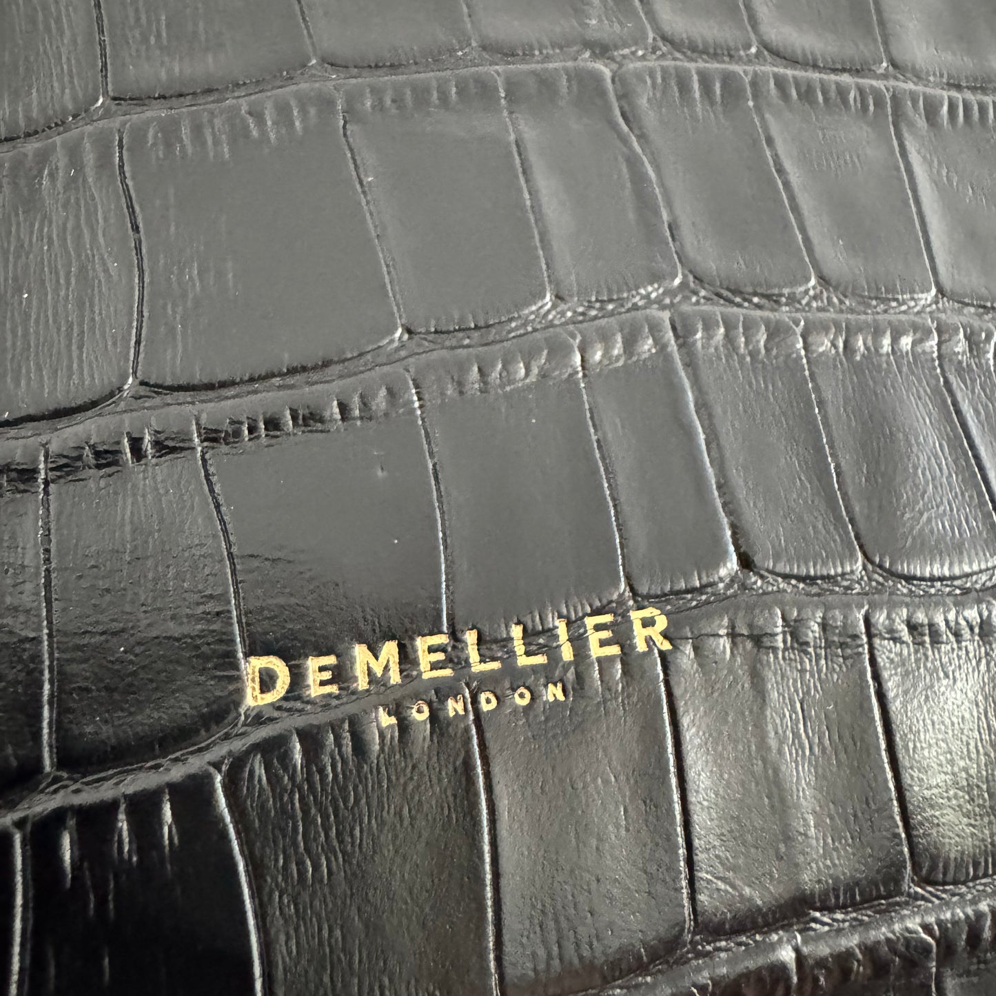 Demellier "New York" Tote in Black Croc