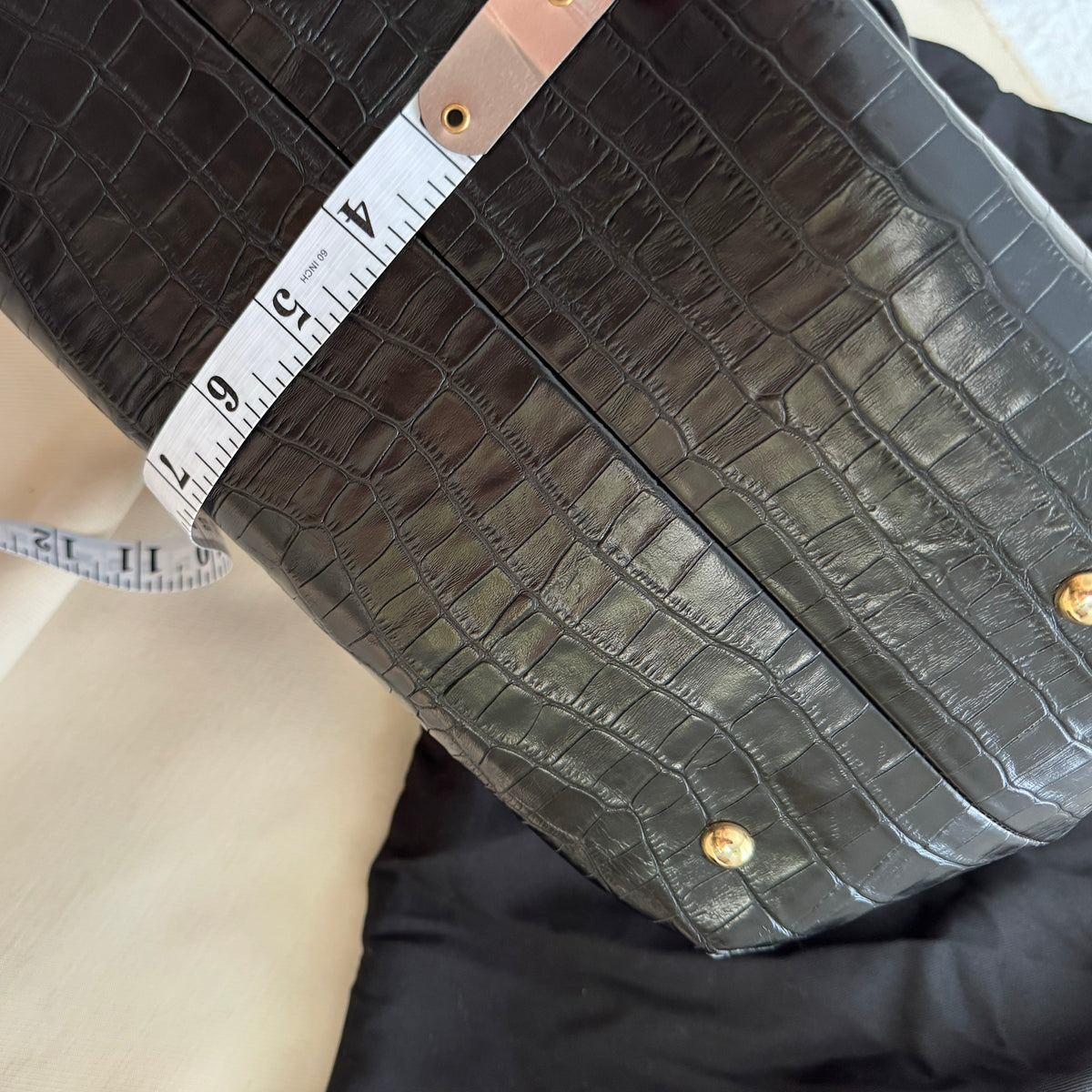Demellier "New York" Tote in Black Croc