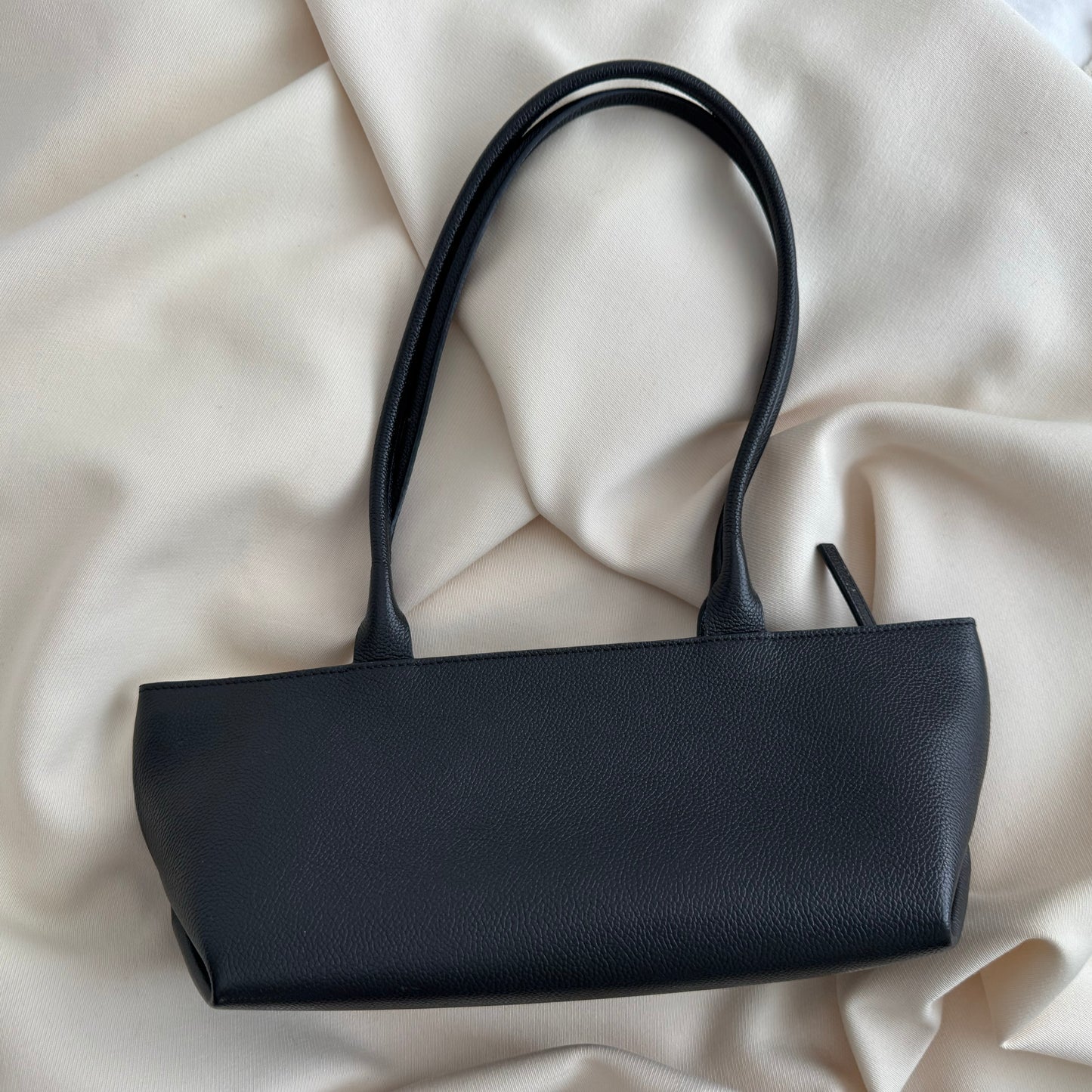 DeMellier "The New York" Shoulder Bag in Black Grained Leather