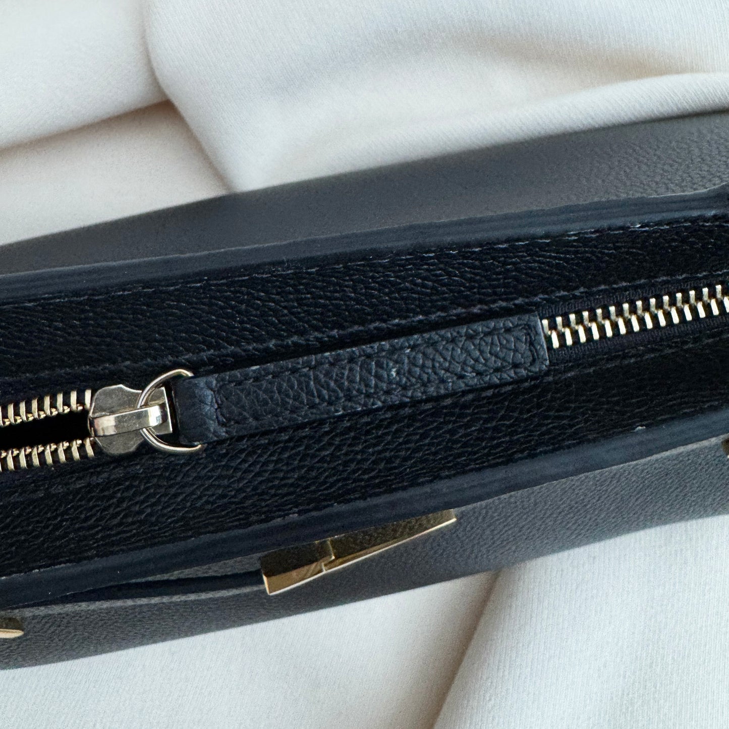 DeMellier "The New York" Shoulder Bag in Black Grained Leather