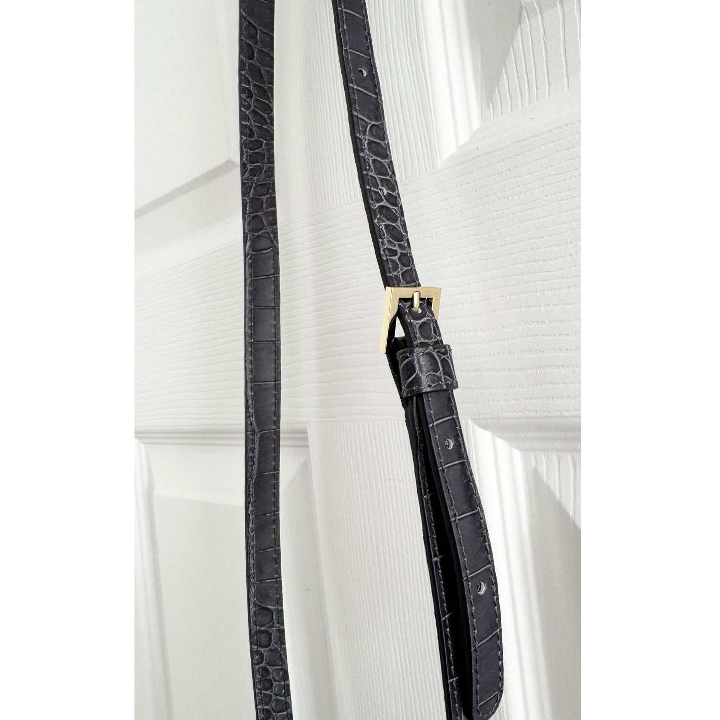 Demellier Nano "Venice" Bag in Grey Croc