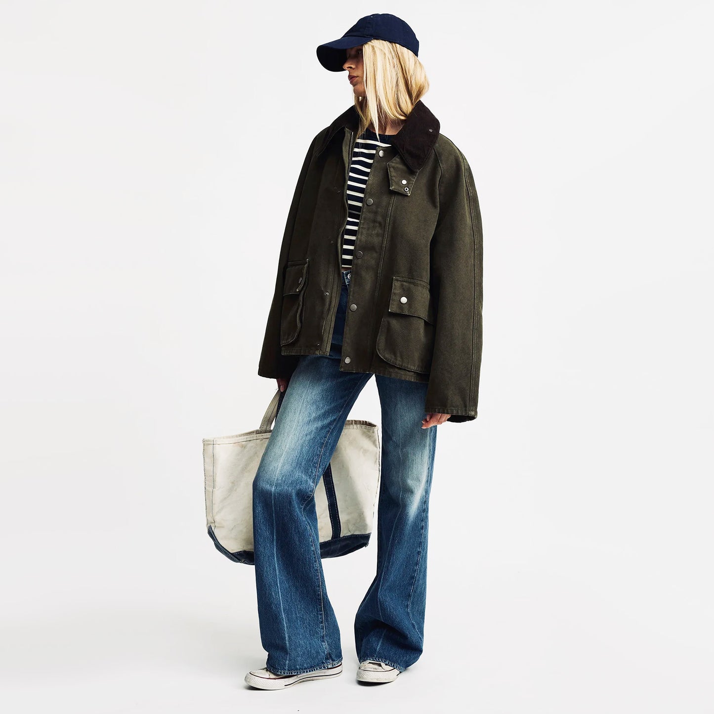 Denimist Oversize Field Jacket in Olive, size XXS (fits like XS)