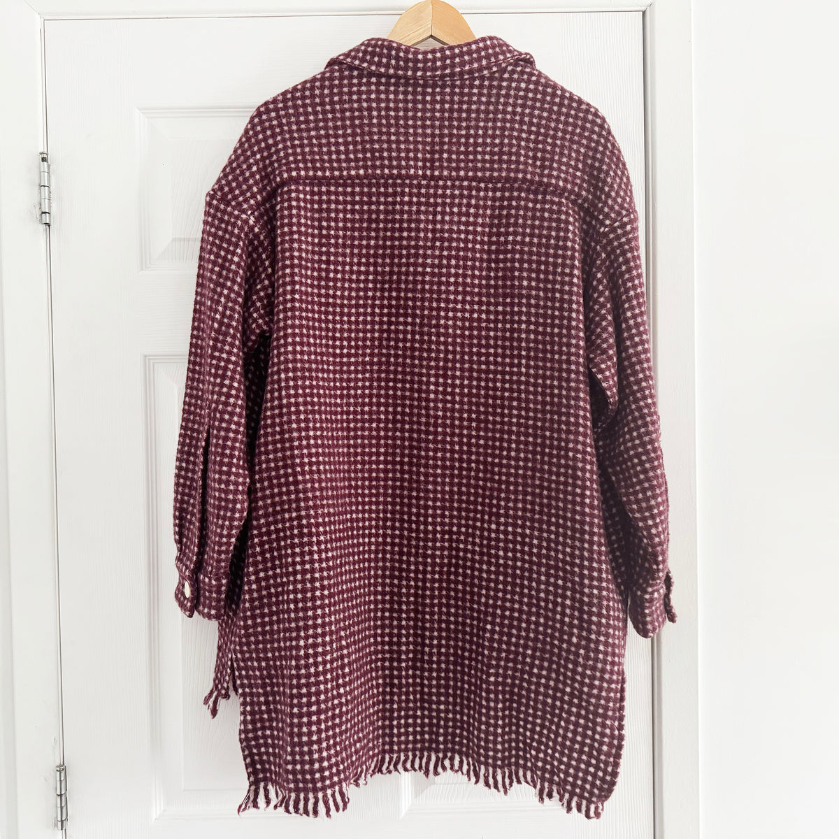 Destin "Anna" Flannel Shirt/Jacket in Burgundy Check, size XS