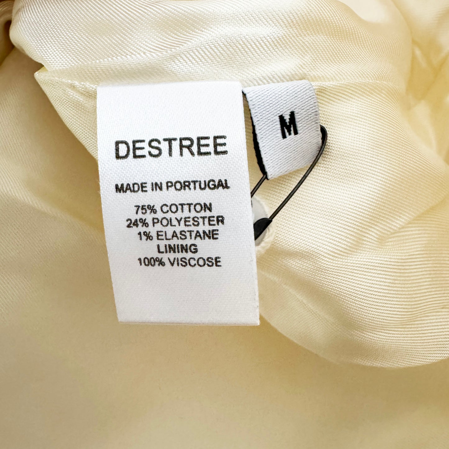 Destree "Amoako" Denim Peplum Jacket in Ecru, Size Medium