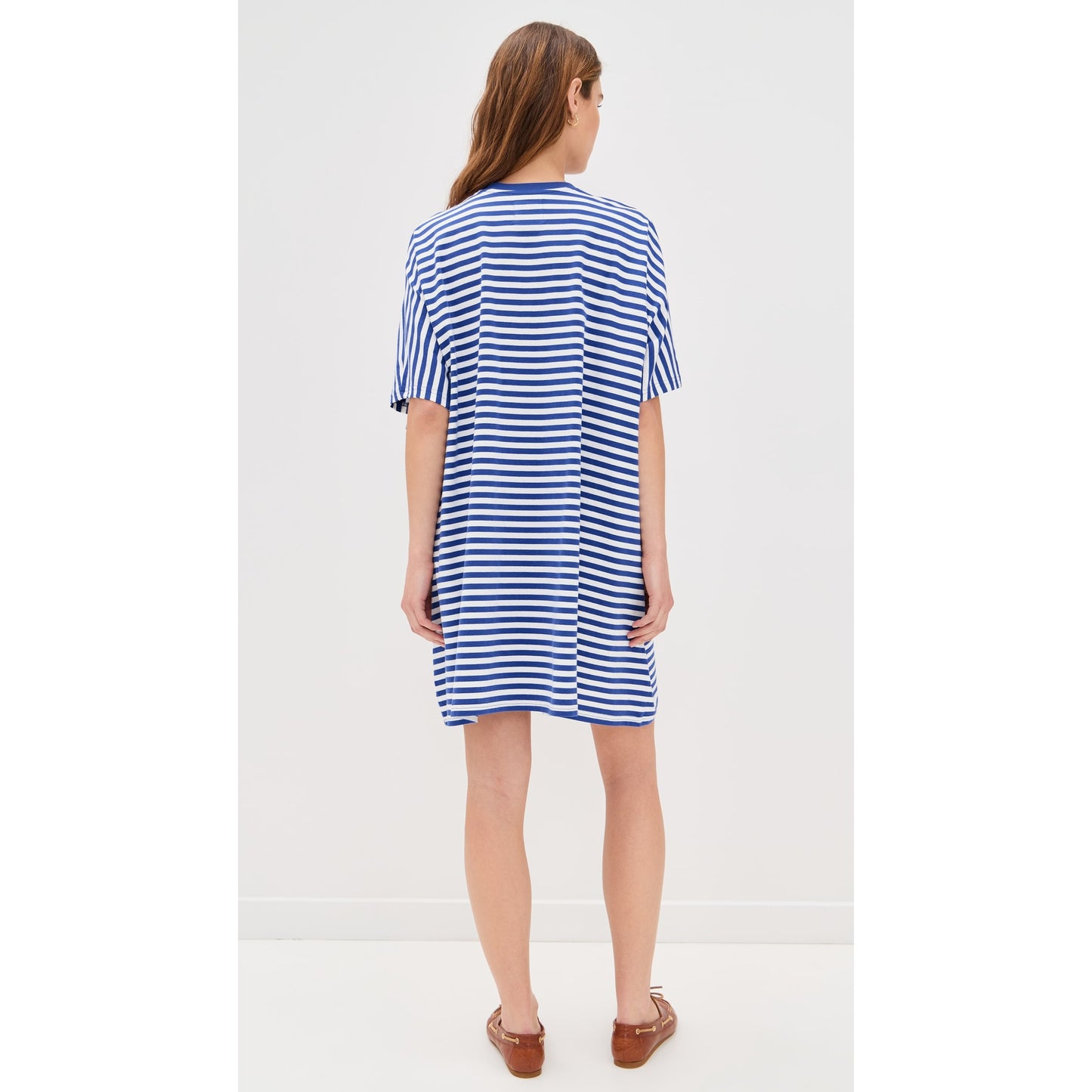 Denimist Striped Tee-Shirt Dress in Blue/White