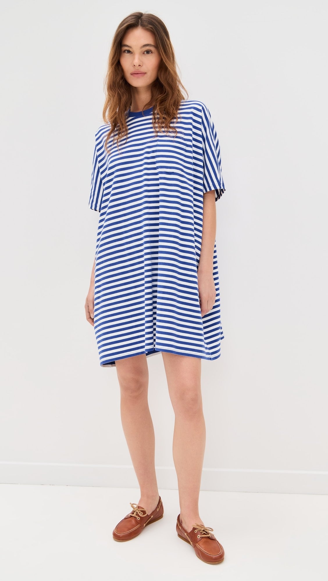 Denimist Striped Tee-Shirt Dress in Blue/White