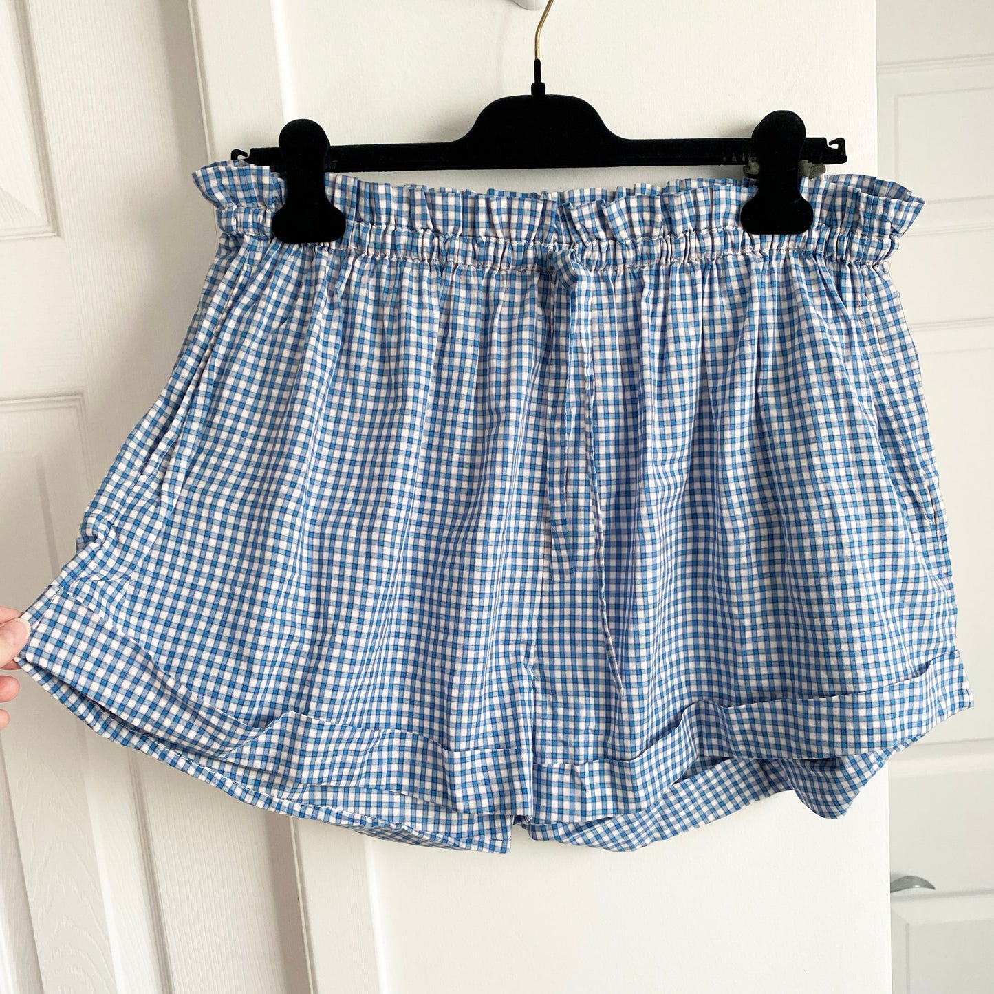 Doen Checked Blue Shorts, size Large