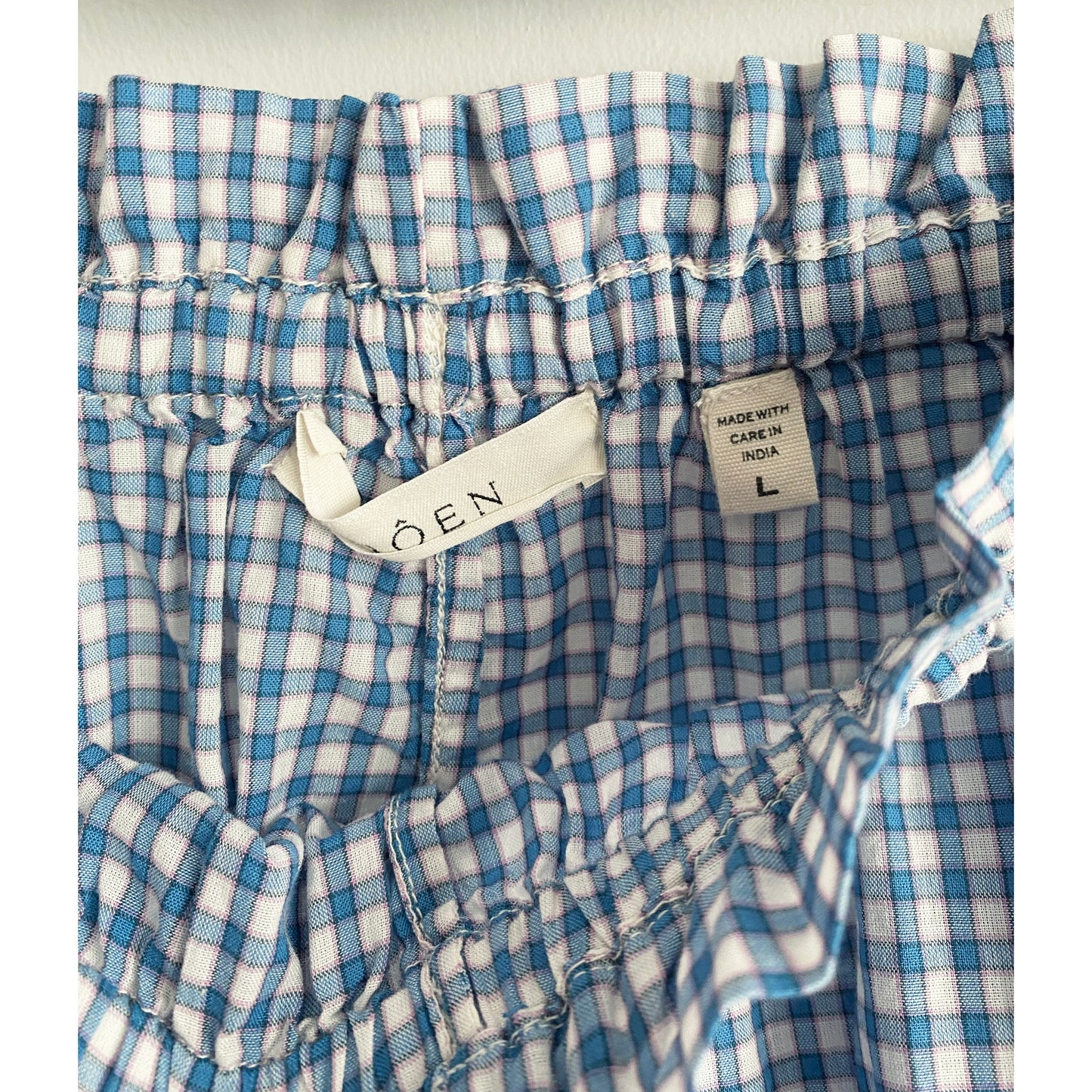 Doen Checked Blue Shorts, size Large