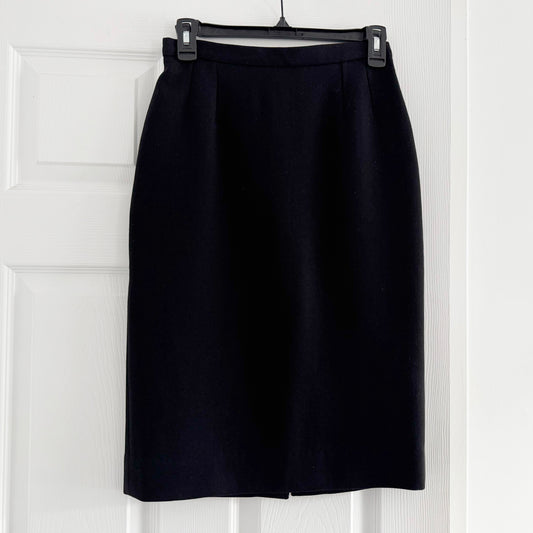 Vintage Dolce & Gabbana for Leone Black Wool Pencil Skirt, size 40IT (fits like size 0/2)