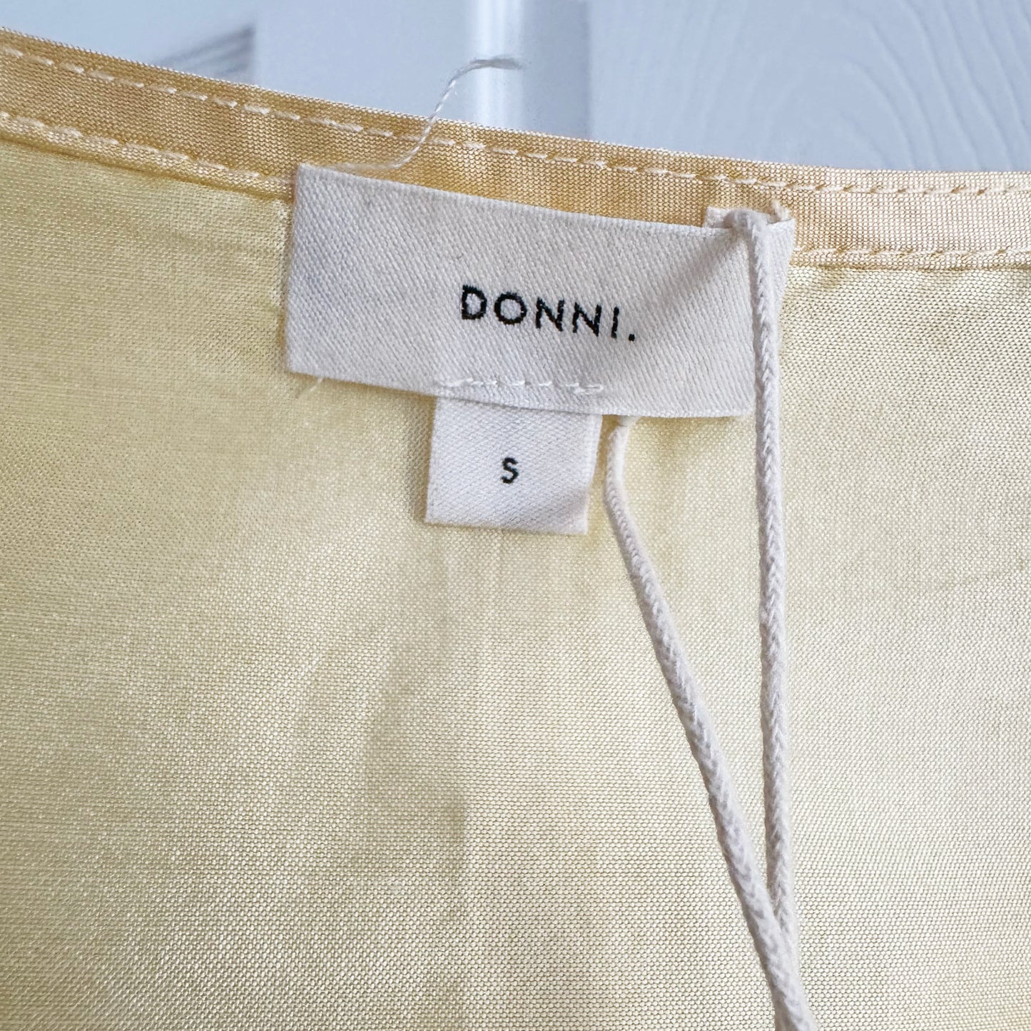 Donni Taffeta Split Top in "Butter" (Yellow), size Small