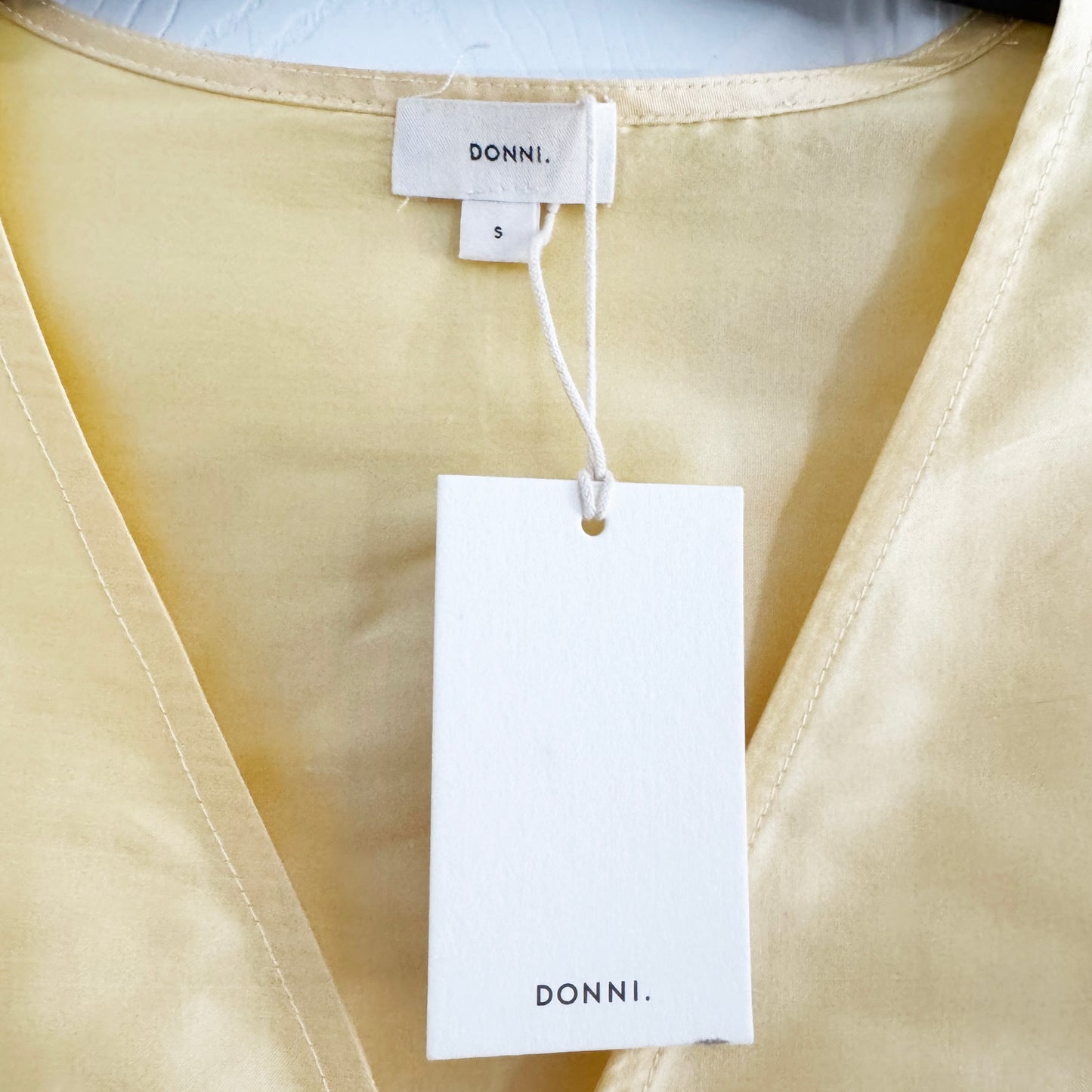 Donni Taffeta Split Top in "Butter" (Yellow), size Small