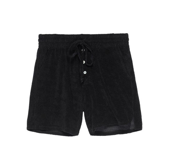 Donni Velour Shorts in Black, size Medium