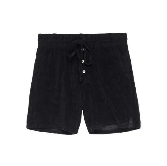 Donni Velour Shorts in Black, size Medium