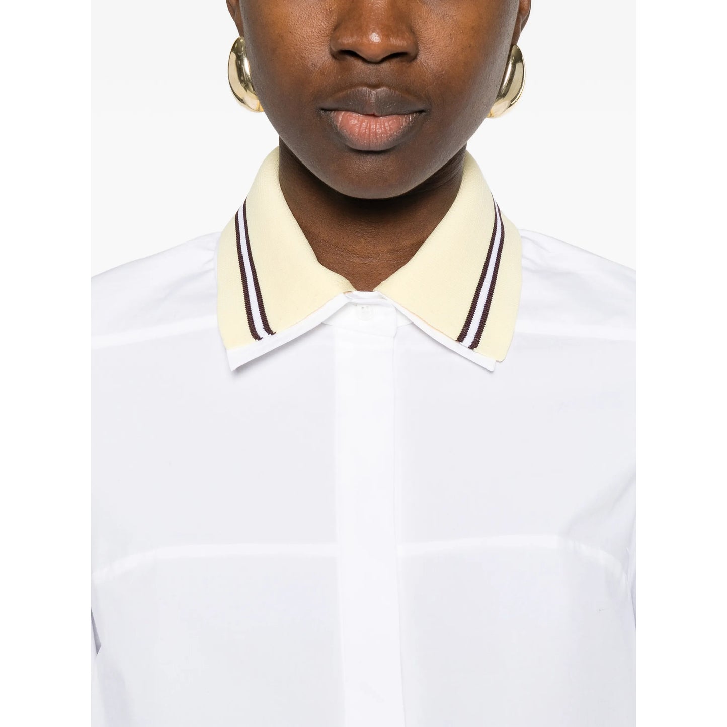 Dorothee Schumacher Poplin Shirt with Knit Collar, size "2" (Size Small)