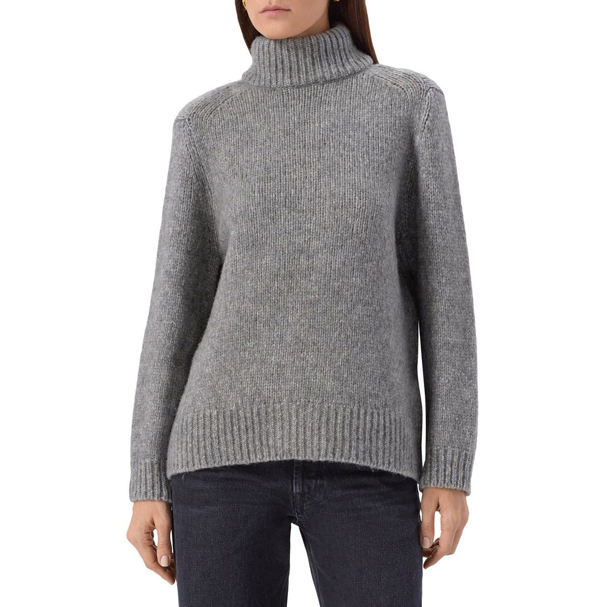 Dorothee Schumacher Alpaca Turtleneck Sweater in Grey, size "2" (Small)