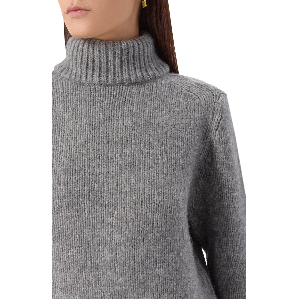 Dorothee Schumacher Alpaca Turtleneck Sweater in Grey, size "2" (Small)