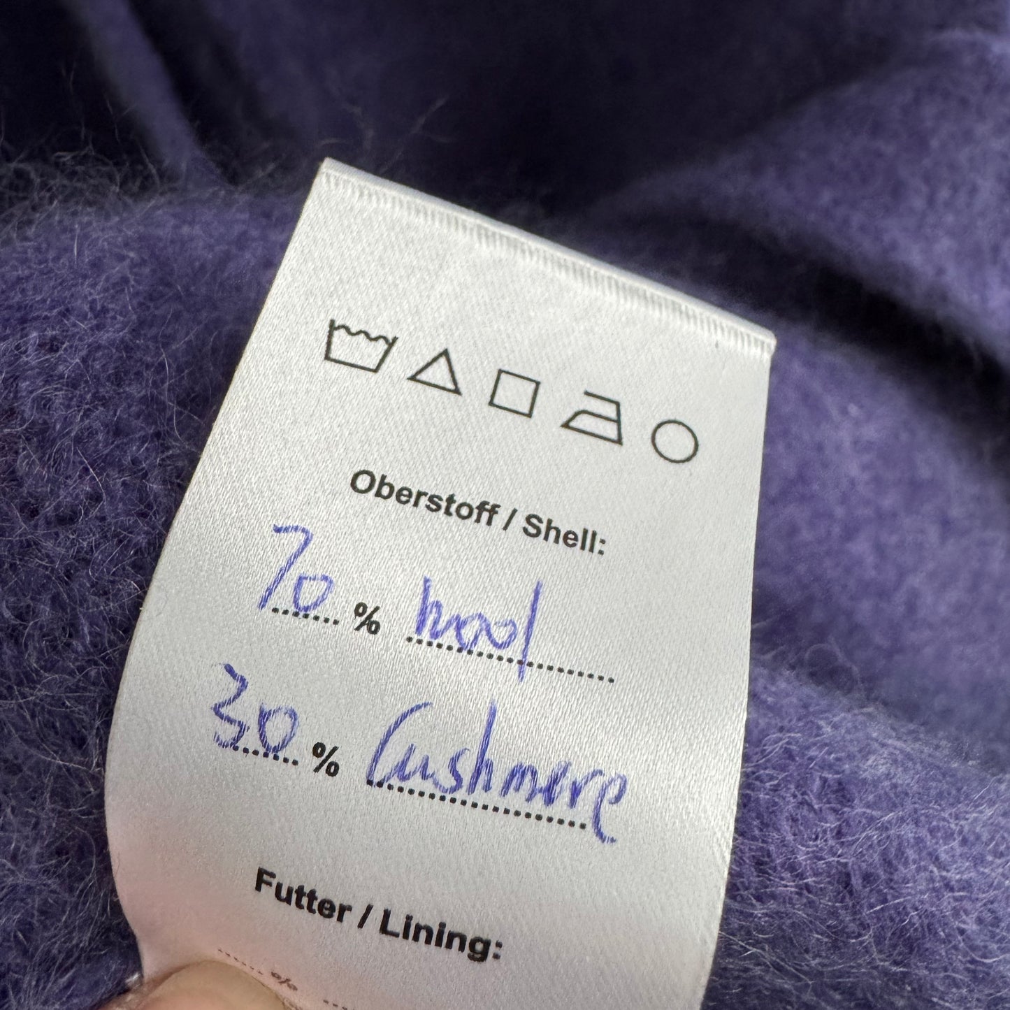 Dorothee Schumacher Merino/Cashmere Coat in Purple, size "2"