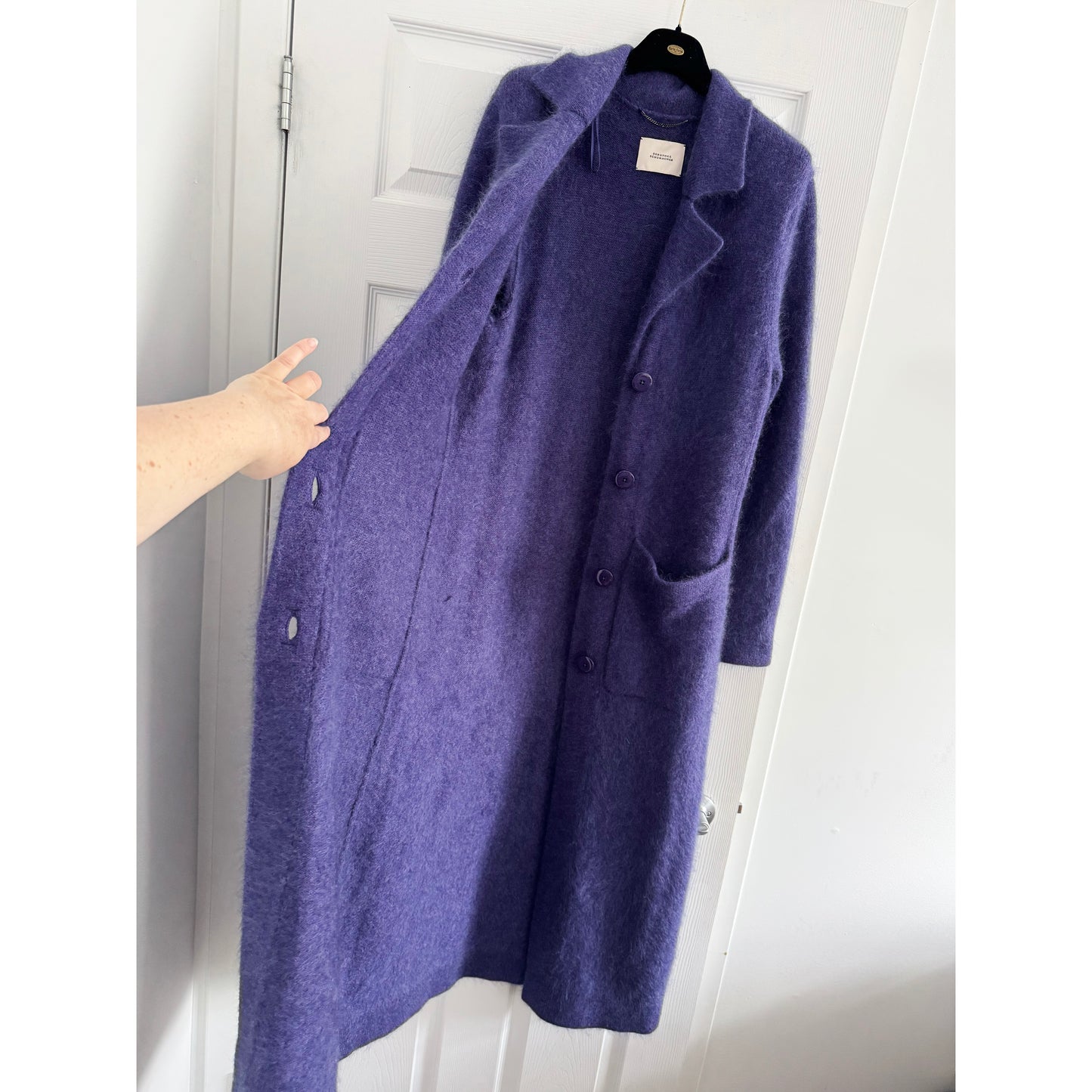 Dorothee Schumacher Merino/Cashmere Coat in Purple, size "2"