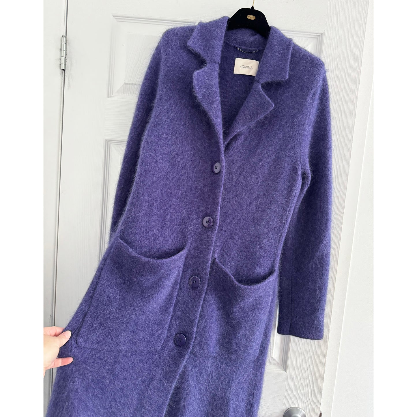 Dorothee Schumacher Merino/Cashmere Coat in Purple, size "2"