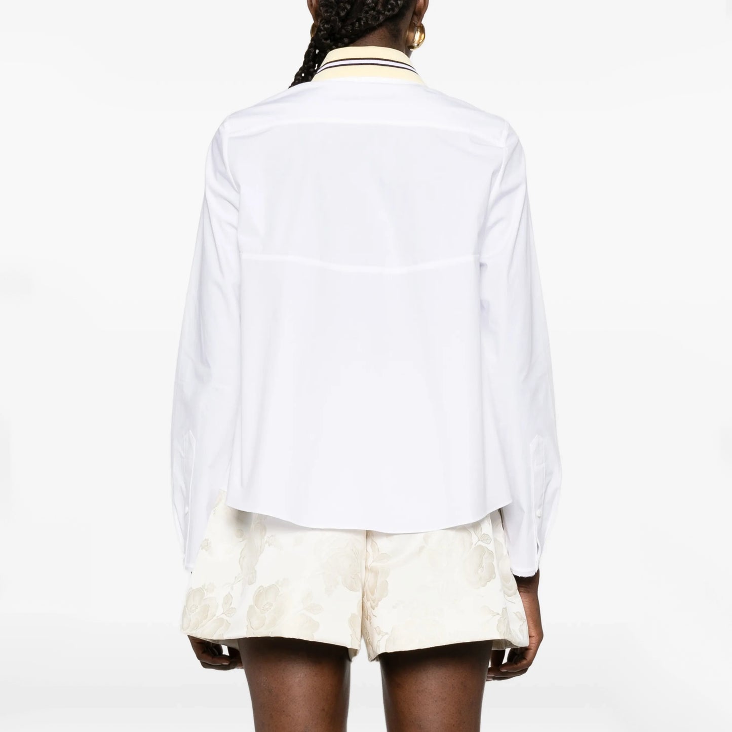 Dorothee Schumacher Poplin Shirt with Knit Collar, size "2" (Size Small)