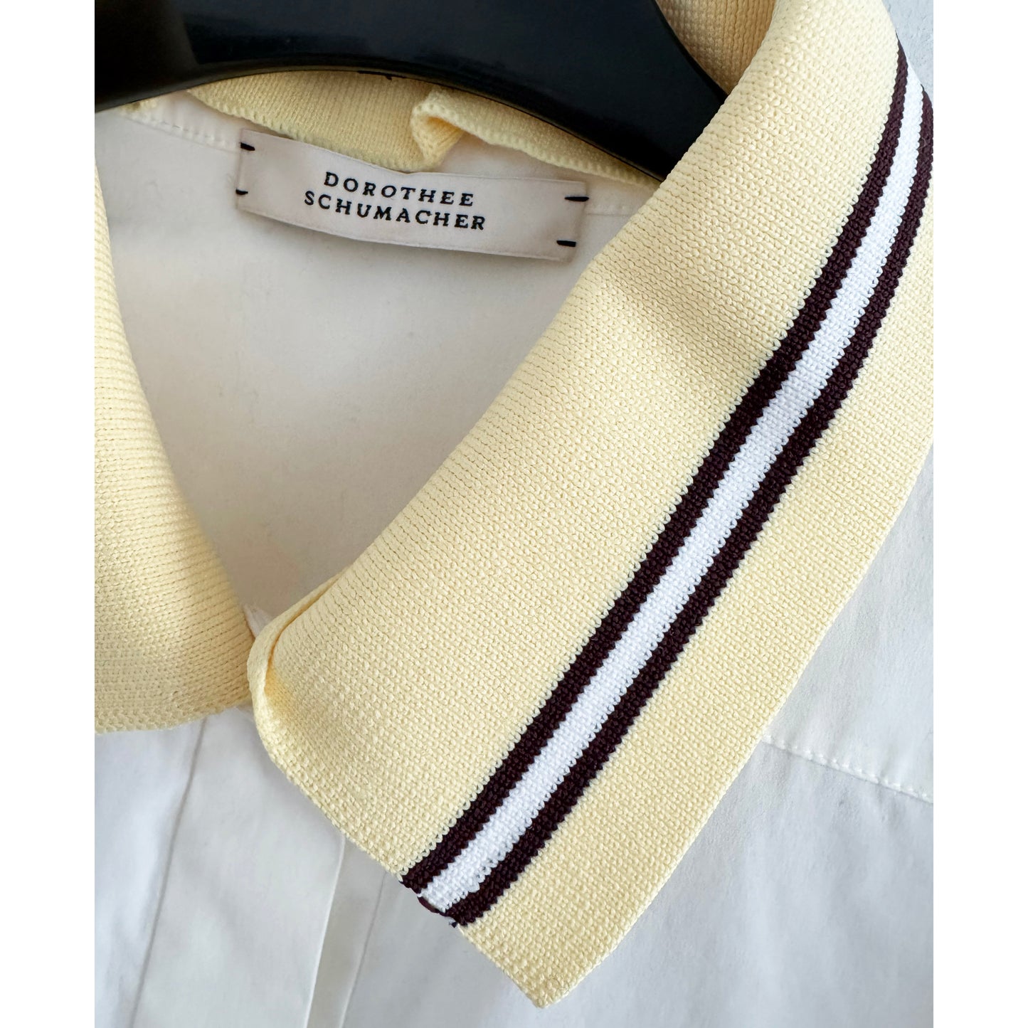 Dorothee Schumacher Poplin Shirt with Knit Collar, size "2" (Size Small)