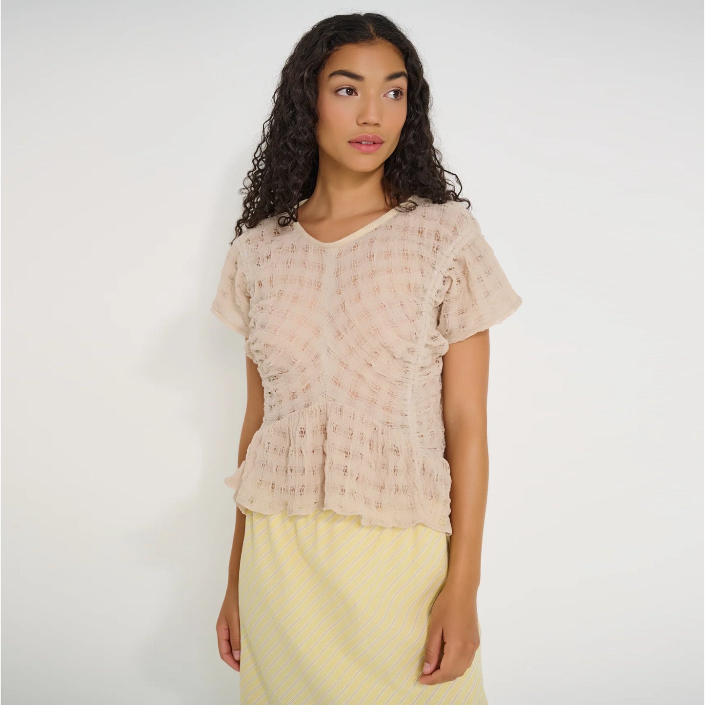 Dorsali "Delicia" Top in Beige, size M/L
