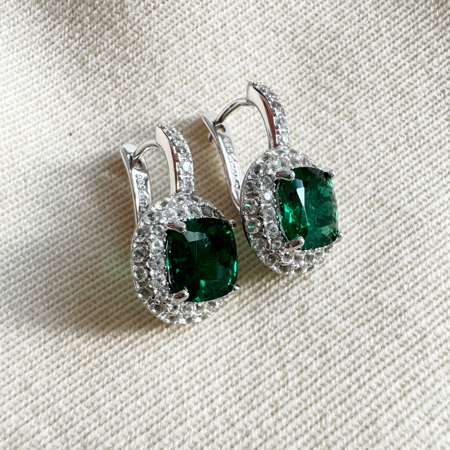 Dorsey "Moreau" Nano Crystal Emerald Earrings