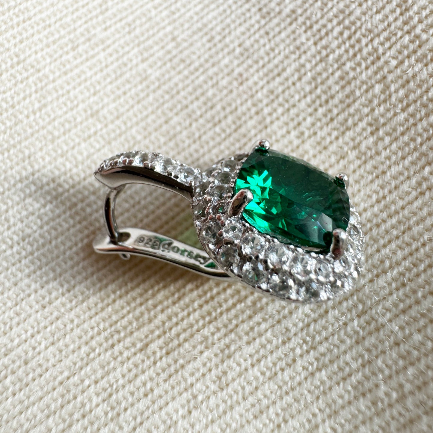 Dorsey "Moreau" Nano Crystal Emerald Earrings