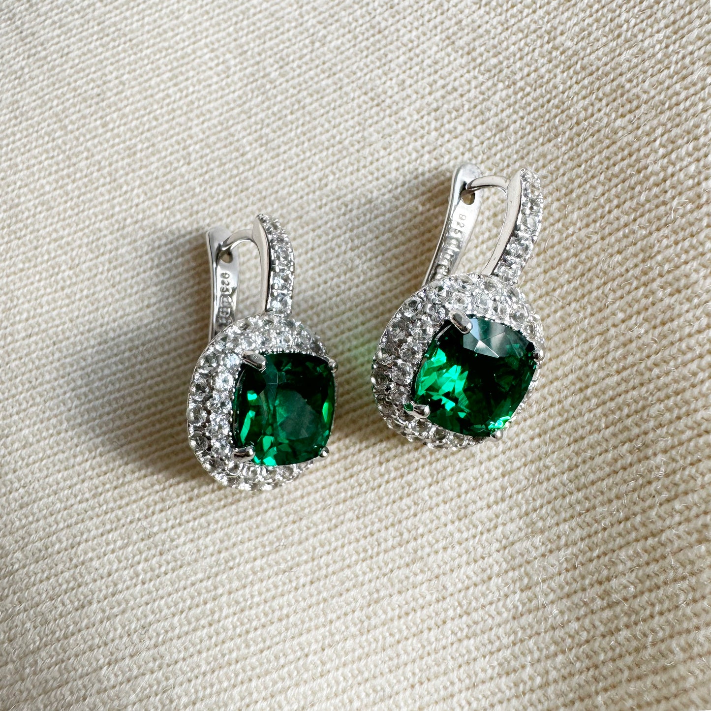 Dorsey "Moreau" Nano Crystal Emerald Earrings