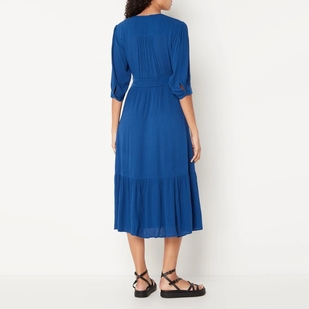 Ba&sh "Saturne" Midi Dress in Blue, size Small