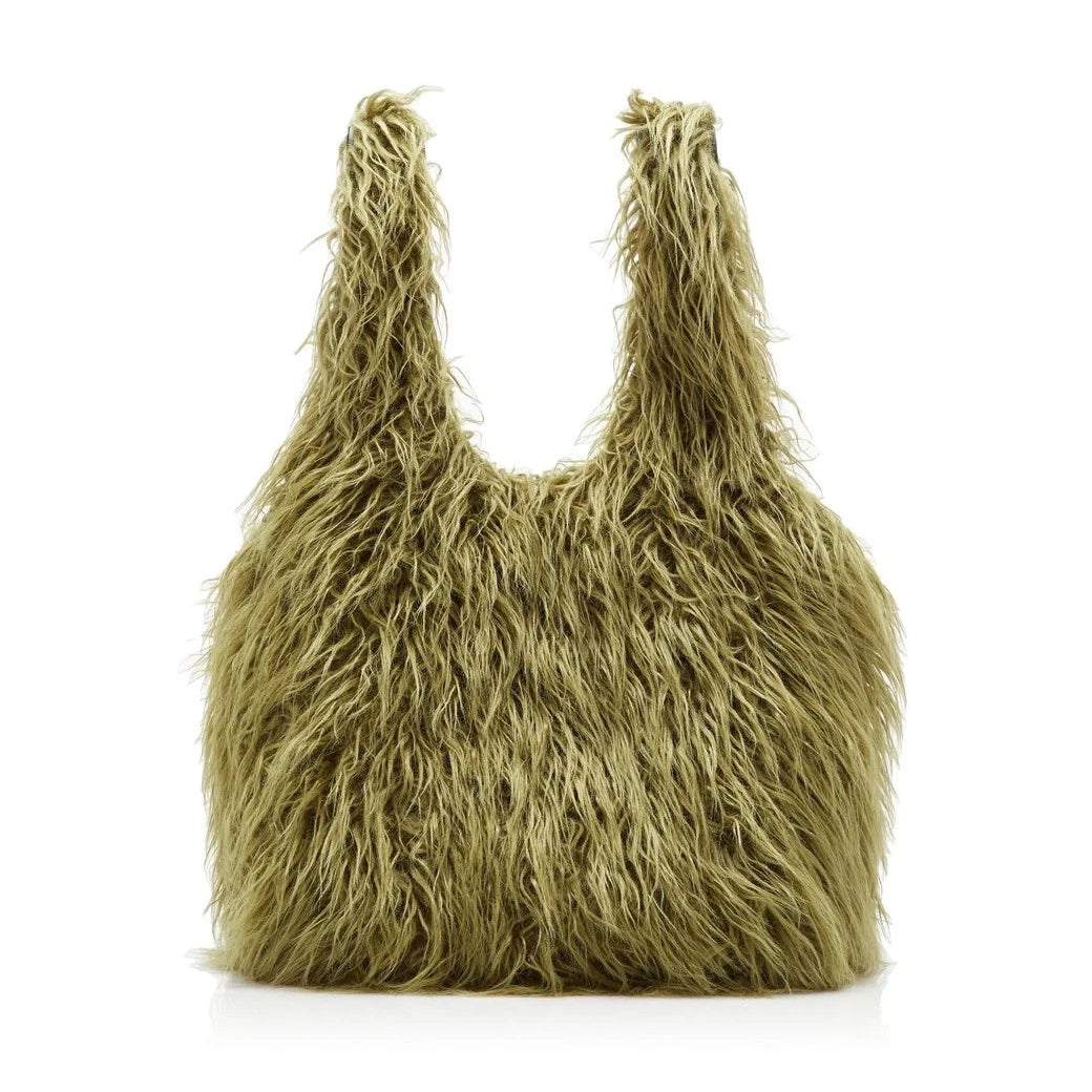 Dries Van Noten Fuzzy Tote Bag in Green