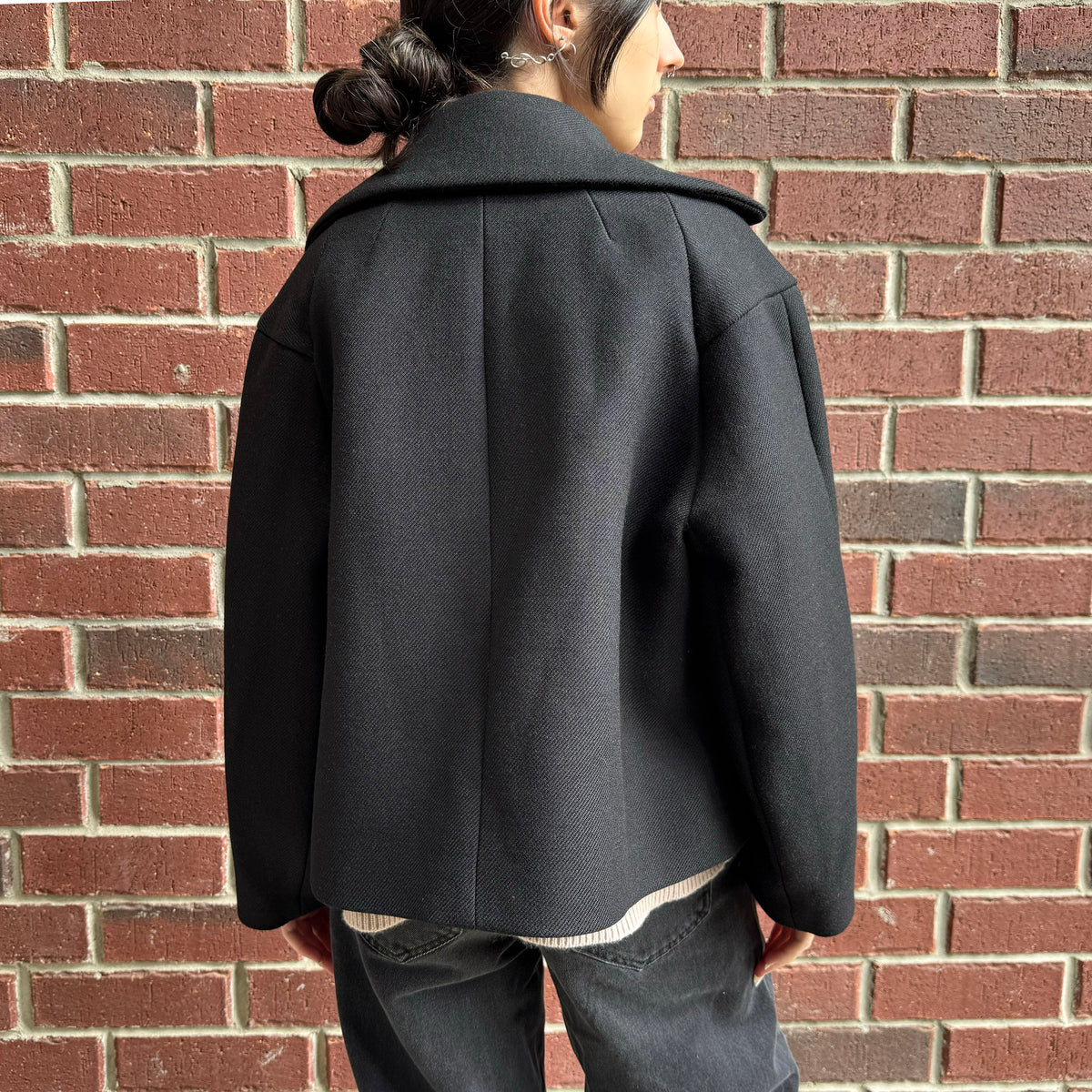 Dries Van Noten Short Wool Jacket in Black, size XS