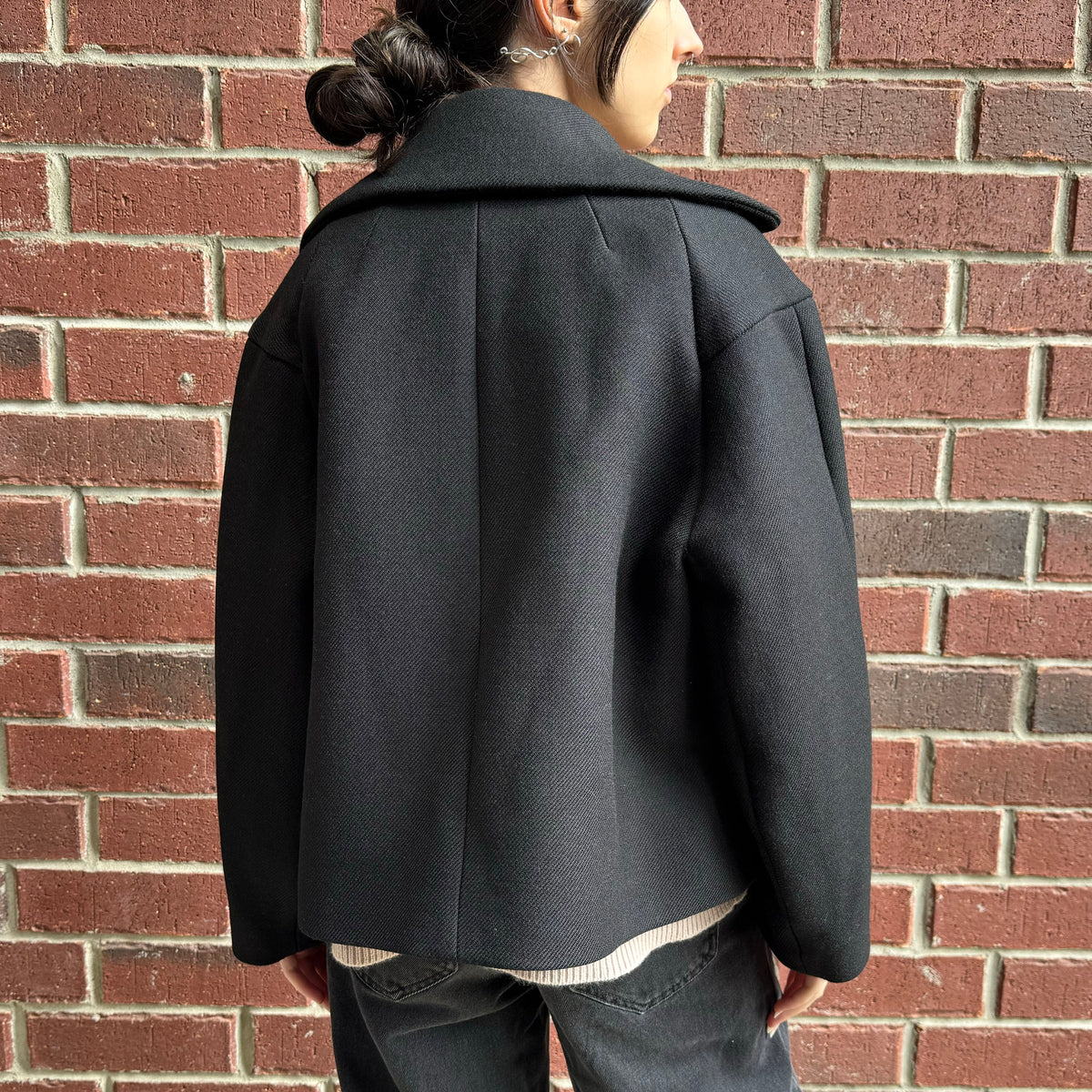 Dries Van Noten Short Wool Jacket in Black, size XS
