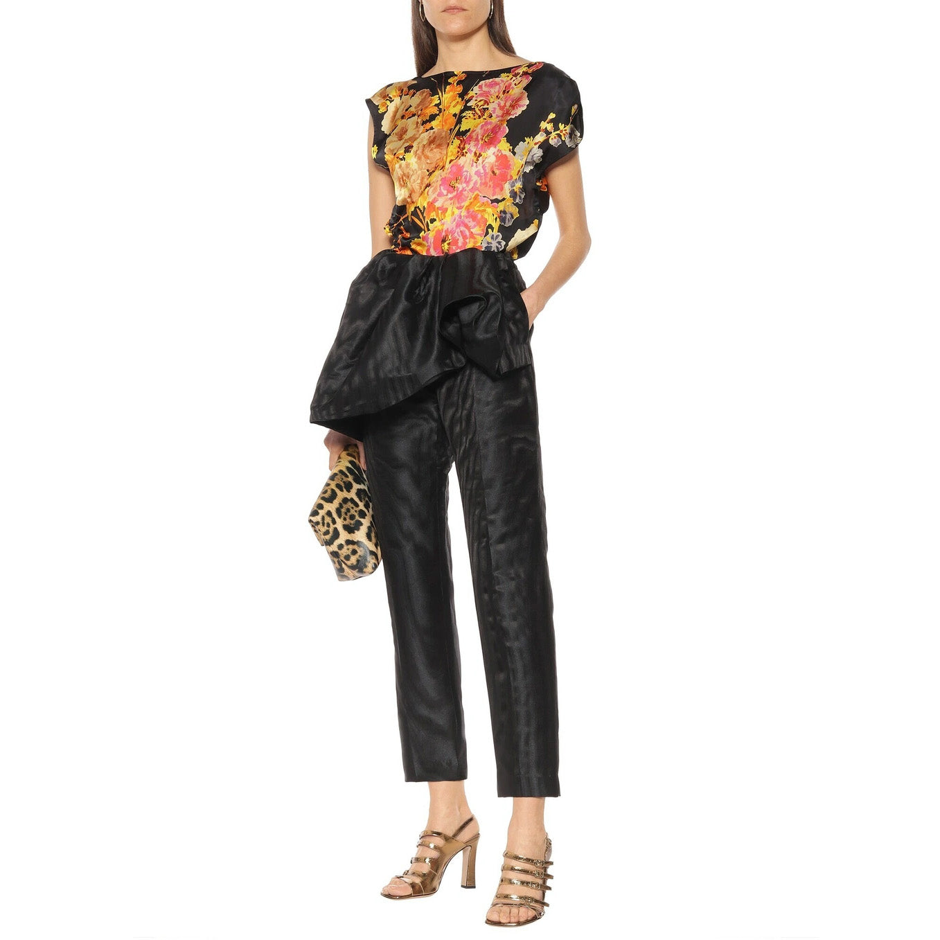 Dries Van Noten Peplum Pants in Black, size 38