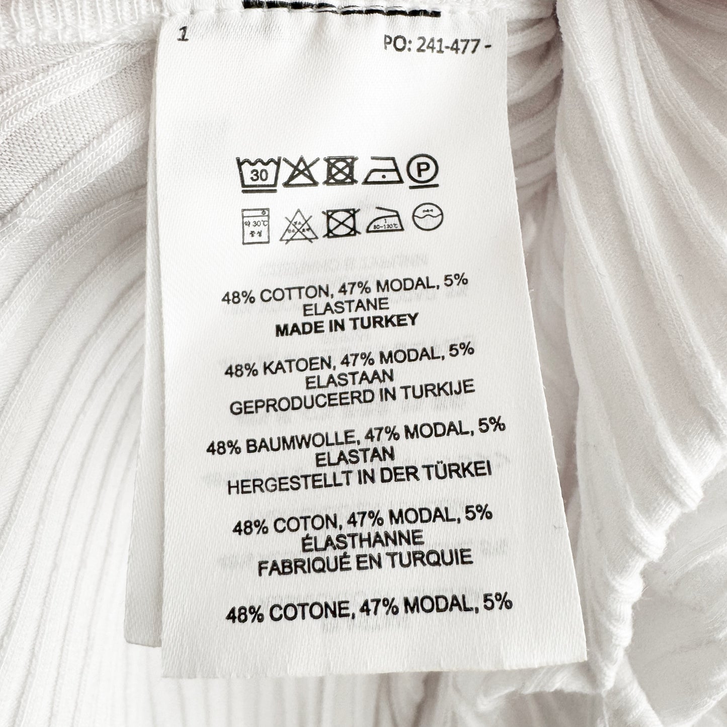 Dries Van Noten "Hoga" Asymmetrical Ribbed Tank in White, size large