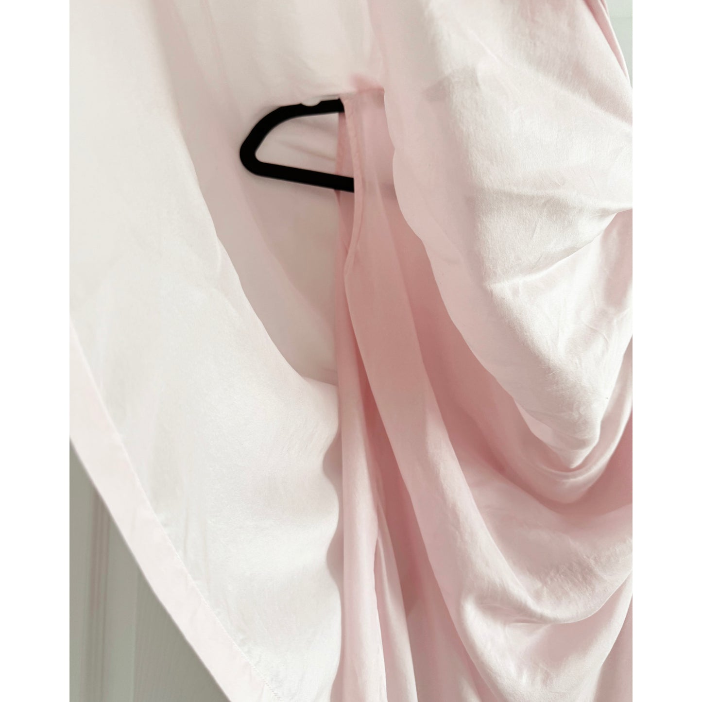 Dries Van Noten Draped Silk Blouse in Pale Pink, size 36