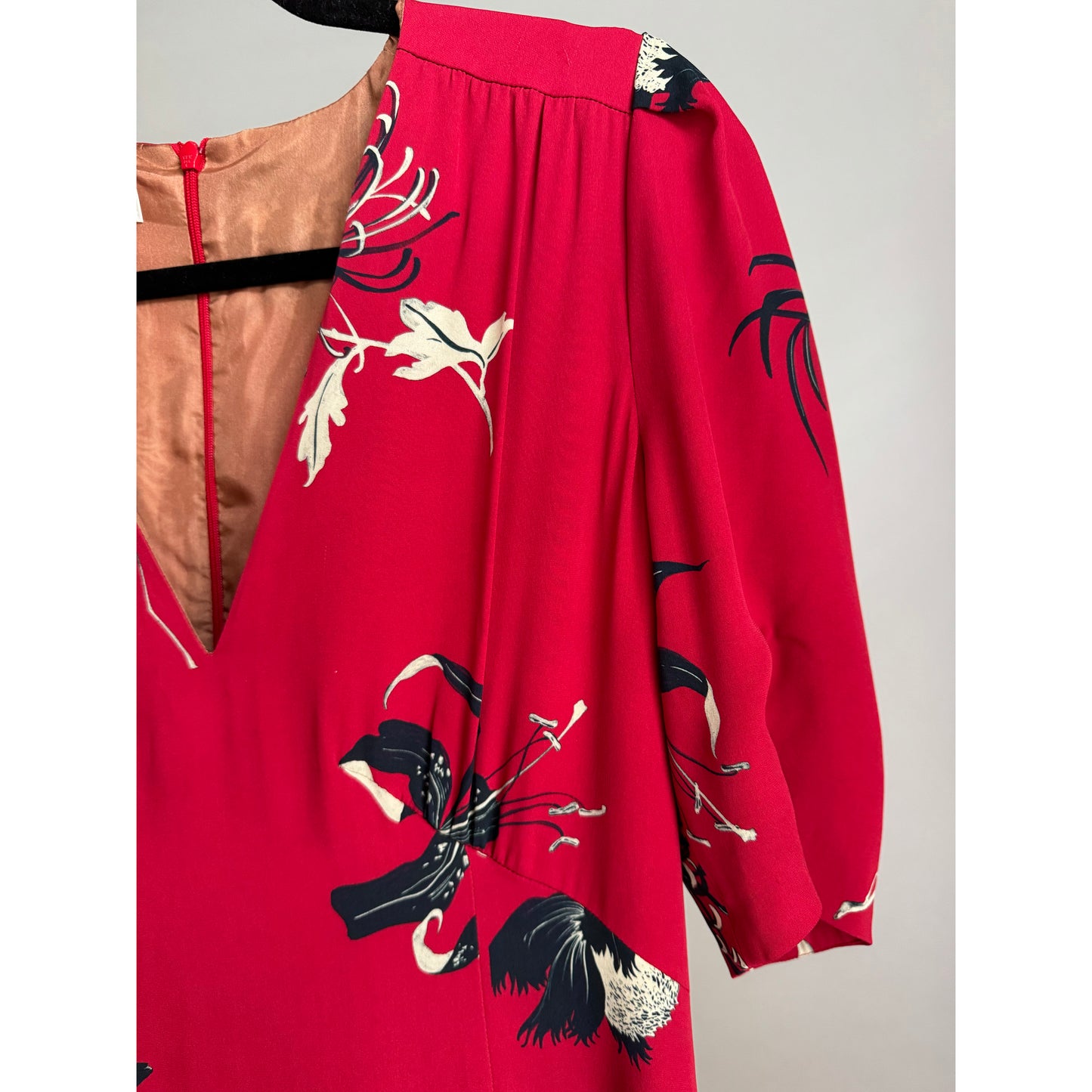Dries Van Noten "Donale" Silk Dress in Red, size 40 (fits size 6)