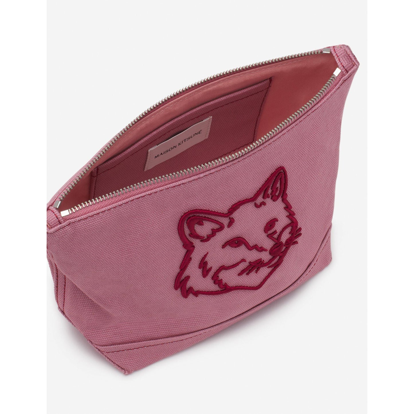 Maison Kitsune Fox Pouch in Faded Red