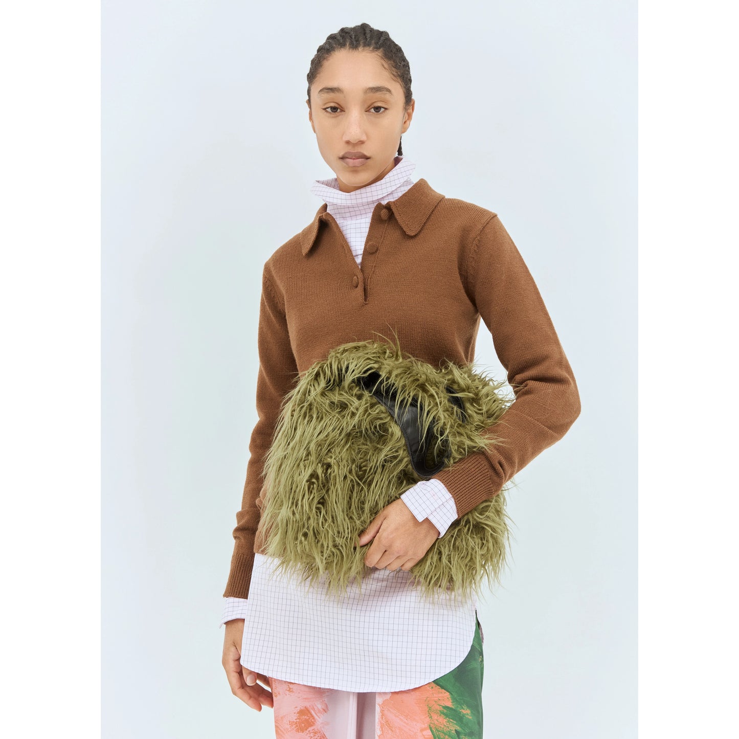 Dries Van Noten Fuzzy Tote Bag in Green