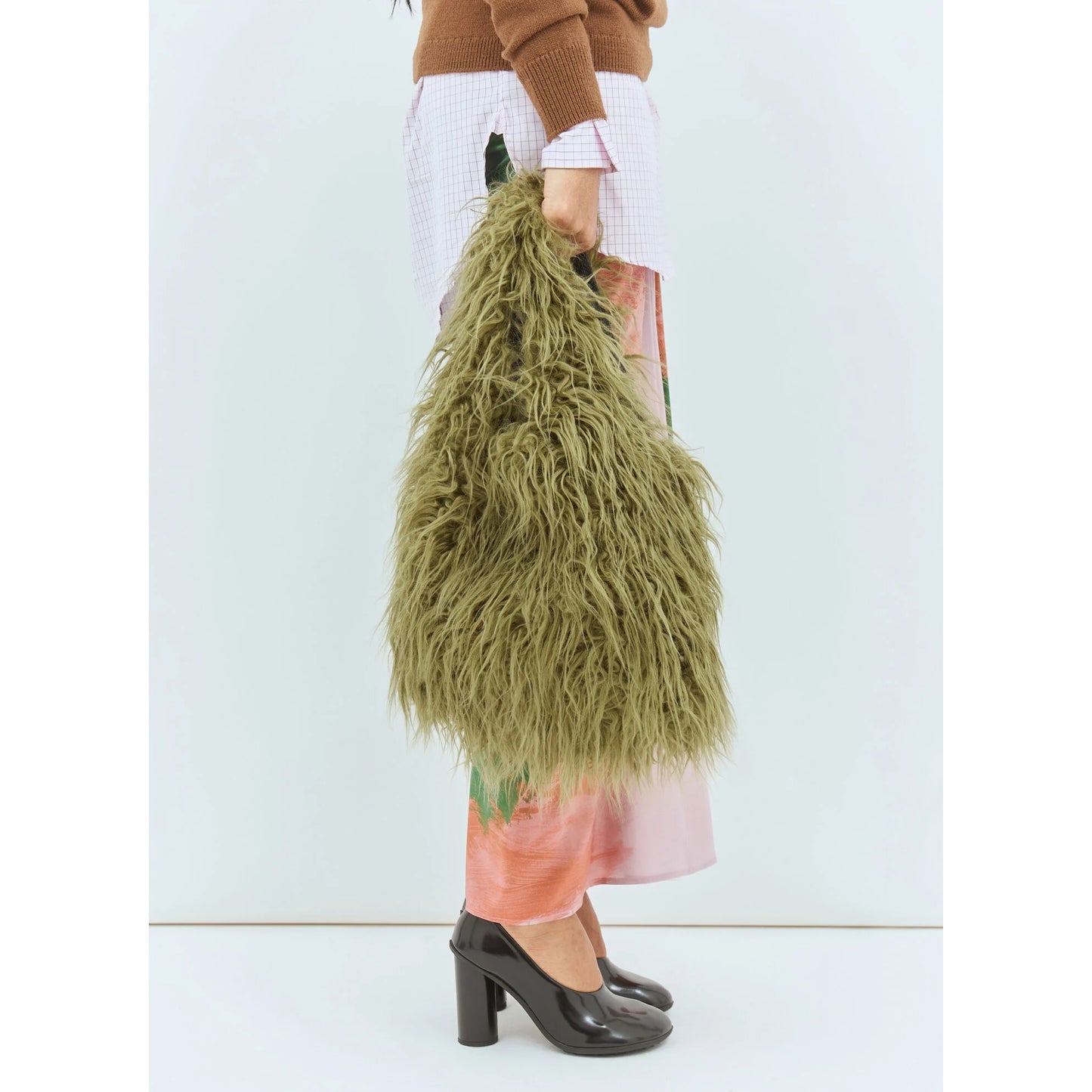 Dries Van Noten Fuzzy Tote Bag in Green